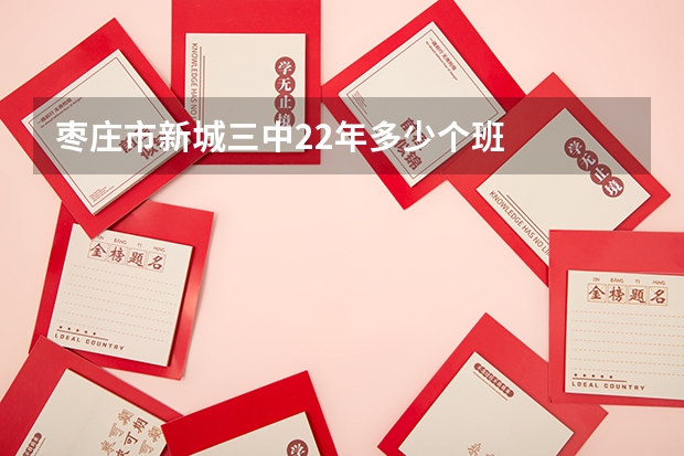 枣庄市新城三中22年多少个班