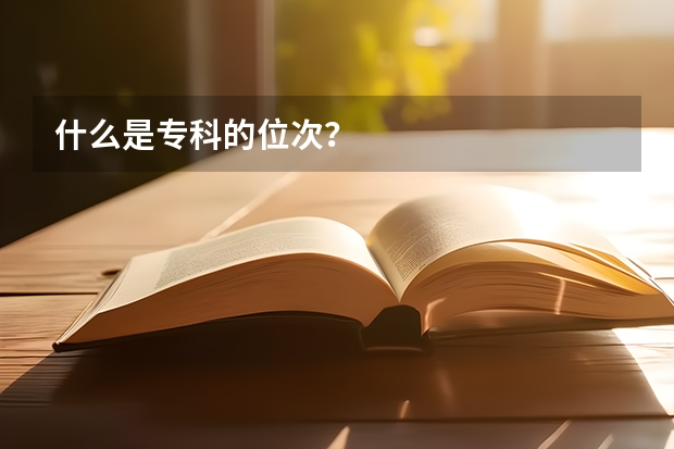 什么是专科的位次？