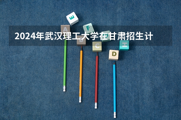 2024年武汉理工大学在甘肃招生计划如何